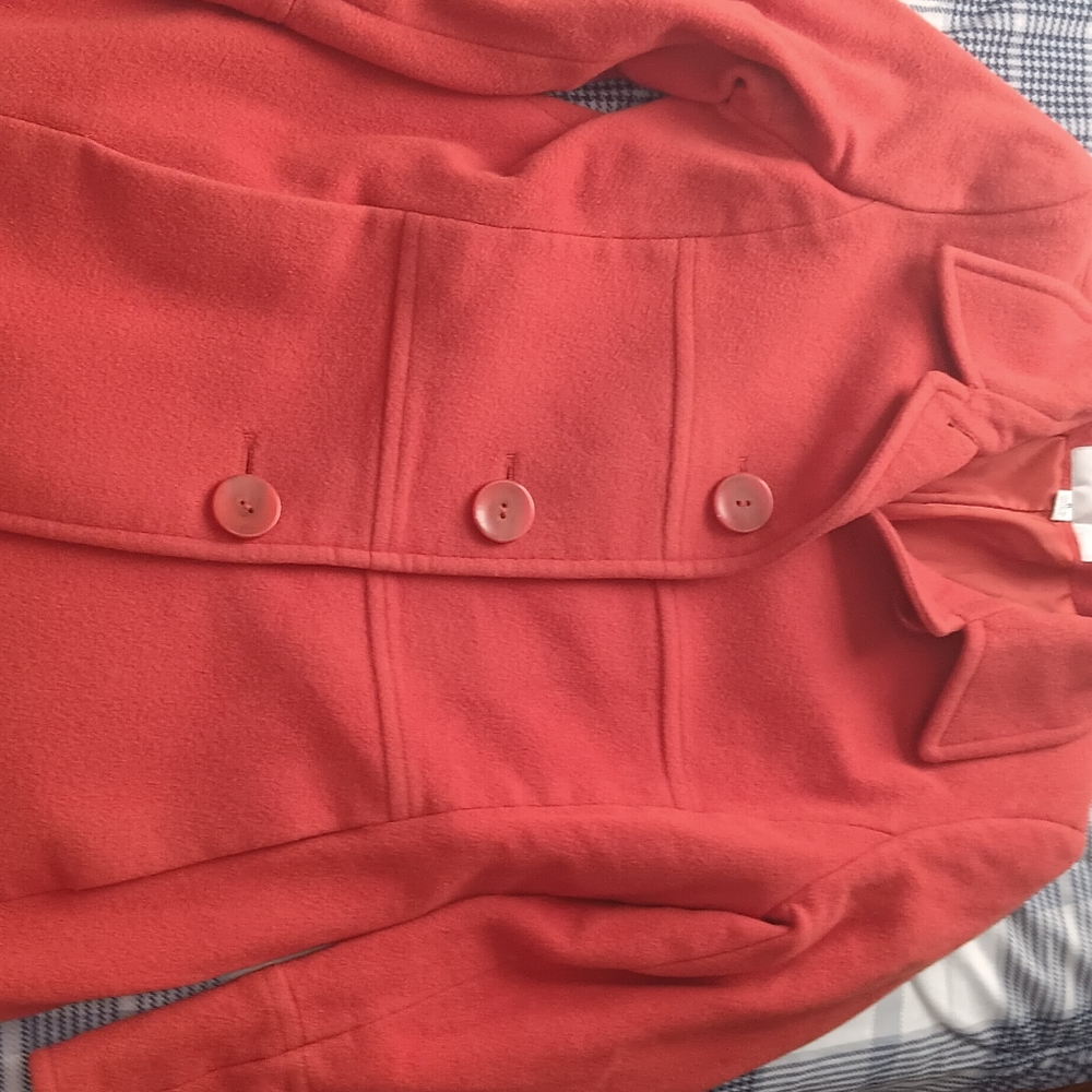 CHARLES KLEIN Orange Long Coat Size 6